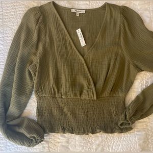 Madewell Olive Wrap blouse